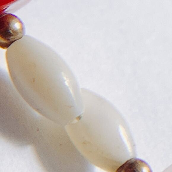 Vintage 90s Gemstone Necklace Carnelian Rose Quartz Shell Beaded Boho 24” - Picture 12 of 15